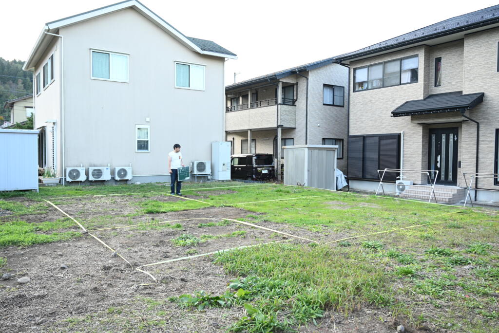 趣適の家の地縄張り｜明日の地鎮祭に向けて準備完了