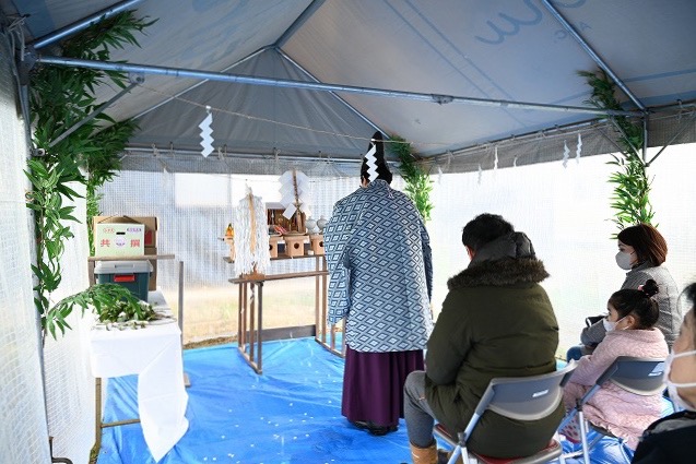 地鎮祭の様子 続く喜びの家 藤島神社による