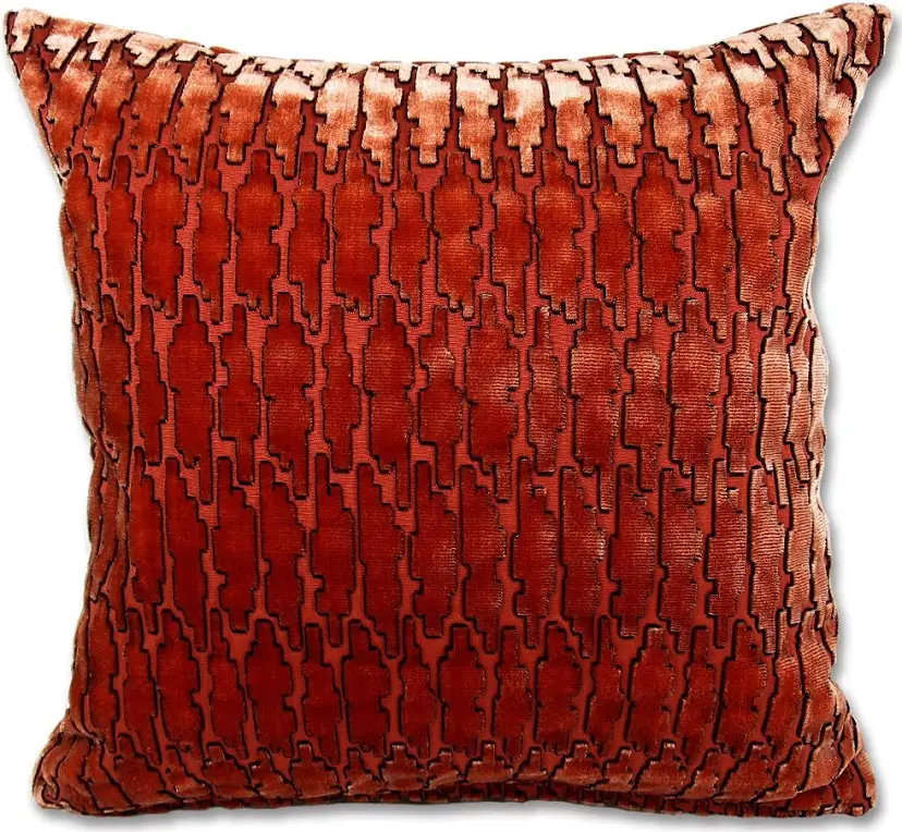 THE Pierre Frey ピエールフレイ カットベルベット 赤いクッションカバー